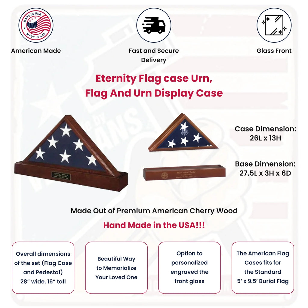 Flags Connections Eternity Flag Case Base, Flag And Base Display Case