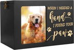 Large Wooden Pet Memorial Urn with Photo Frame Keepsake Box for Dog or Cat