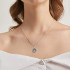 Crystal and Silver Ball Cremation Necklace