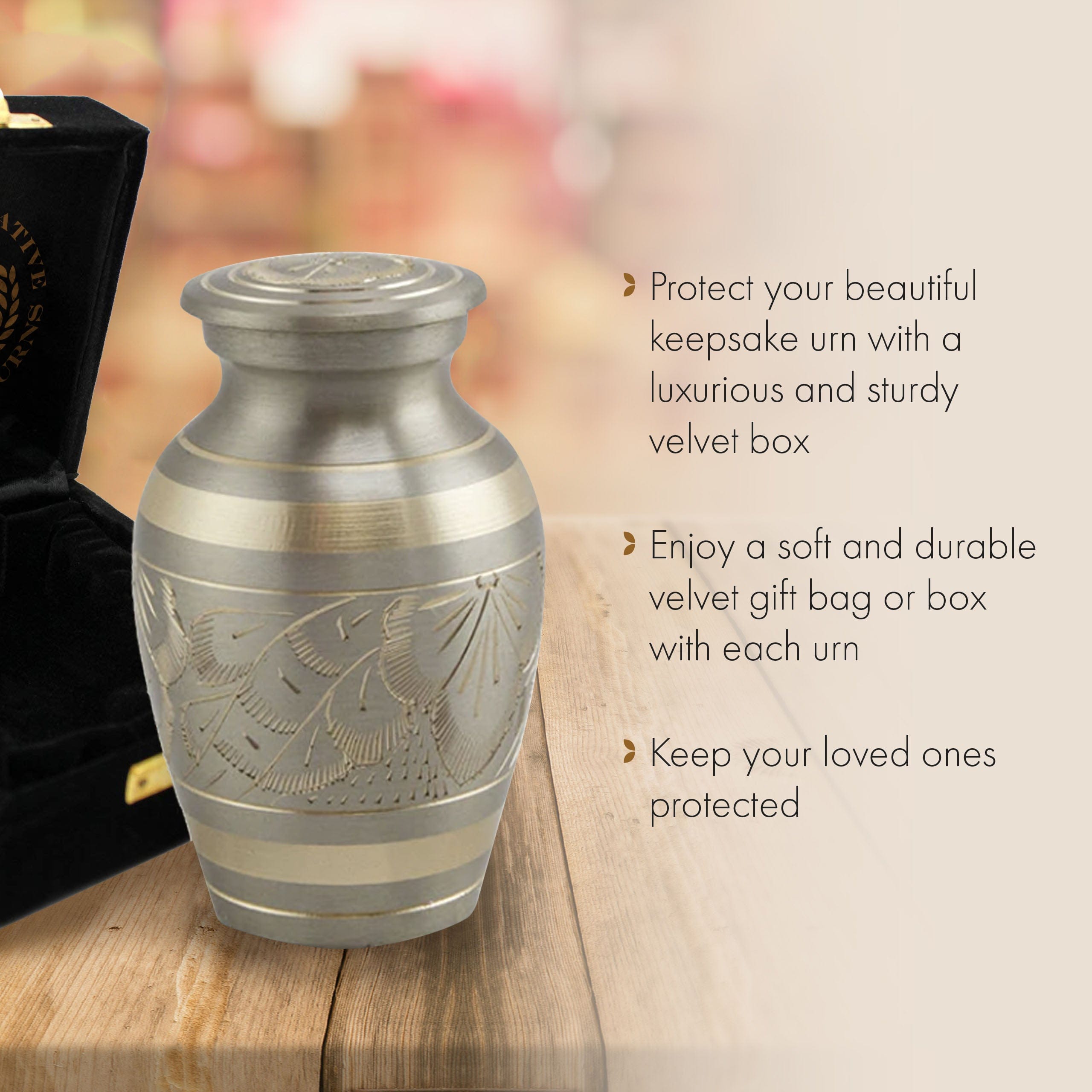 Platinum Majestic Radiance Keepsake Urns – Tiny, Small & Mini Keepsake Urns for Ashes | Cremation Keepsakes