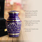 Majestic Purple Keepsake Urns – Tiny, Small & Mini Keepsake Urns for Ashes | Cremation Keepsakes