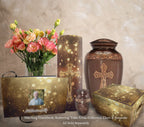 Bronze Cross Cremation Urns for Human Ashes - Large Adult Funeral Urn