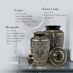 Black Majestic Radiance Cremation Urns for Human Ashes - Large Adult Funeral Urn