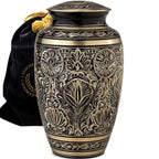 Black Majestic Radiance Cremation Urns for Human Ashes - Large Adult Funeral Urn