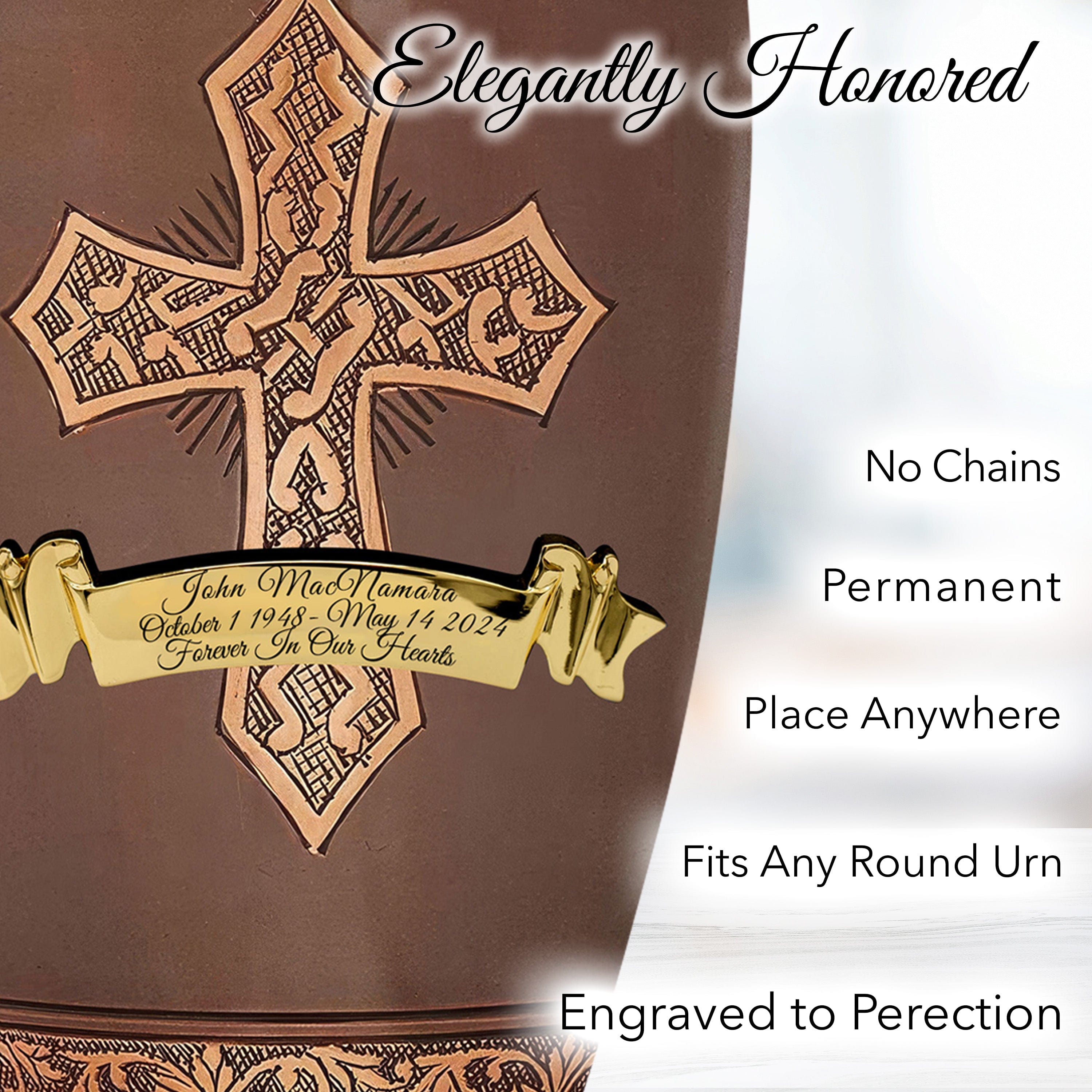 Bronze Cross Cremation Urns for Human Ashes - Large Adult Funeral Urn
