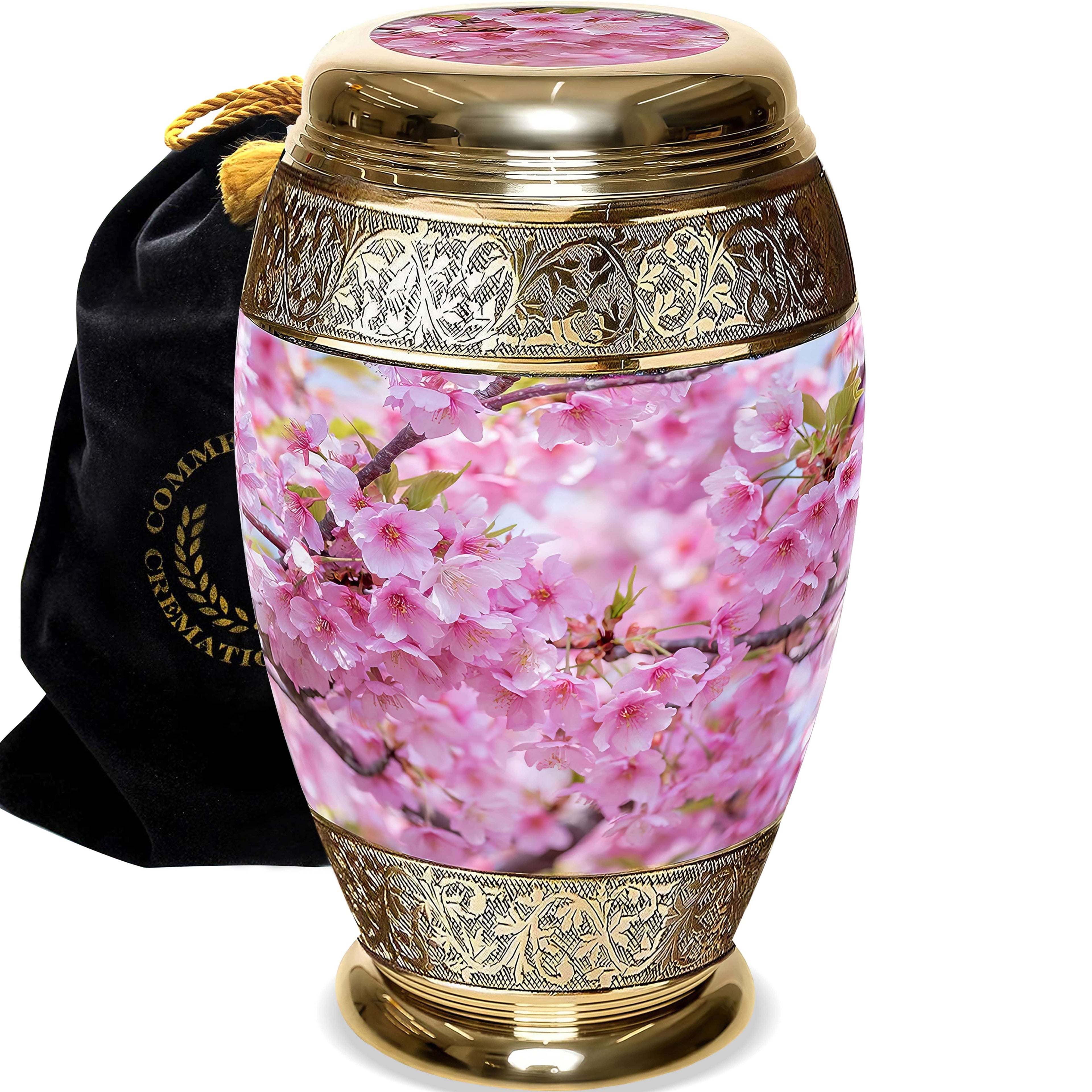 Cherry Blossom Extra Large Urn or Companion Urn – Extra Large Urns for Human Ashes | XL Urn & XXL Urn