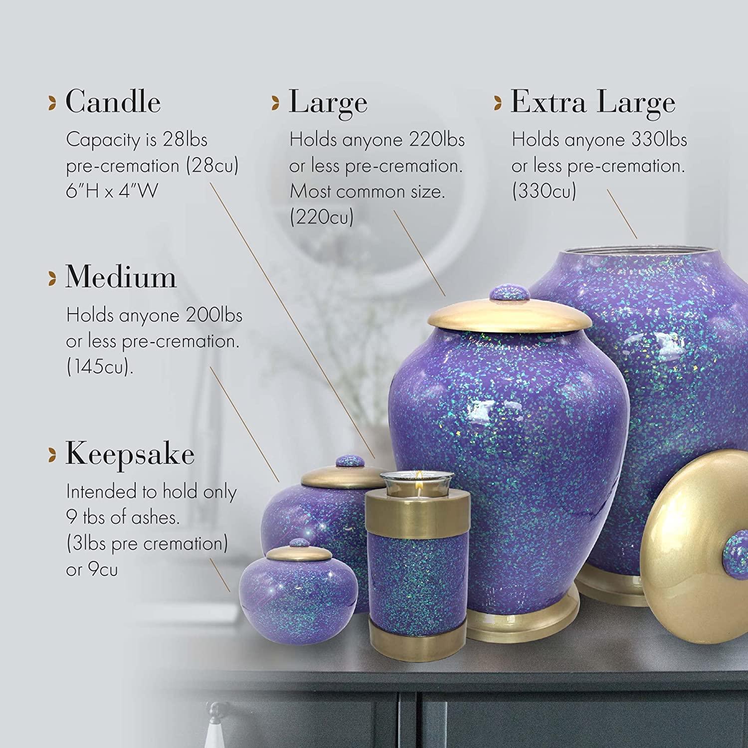 Purple Sparkling Keepsake Urns – Tiny, Small & Mini Keepsake Urns for Ashes | Cremation Keepsakes