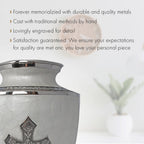 Glory to God White Cross Cremation Urns for Human Ashes - Large Adult Funeral Urn