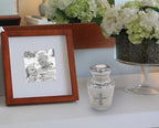 Glory to God White Cross Cremation Urns for Human Ashes - Large Adult Funeral Urn