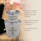 Glory to God White Cross Cremation Urns for Human Ashes - Large Adult Funeral Urn