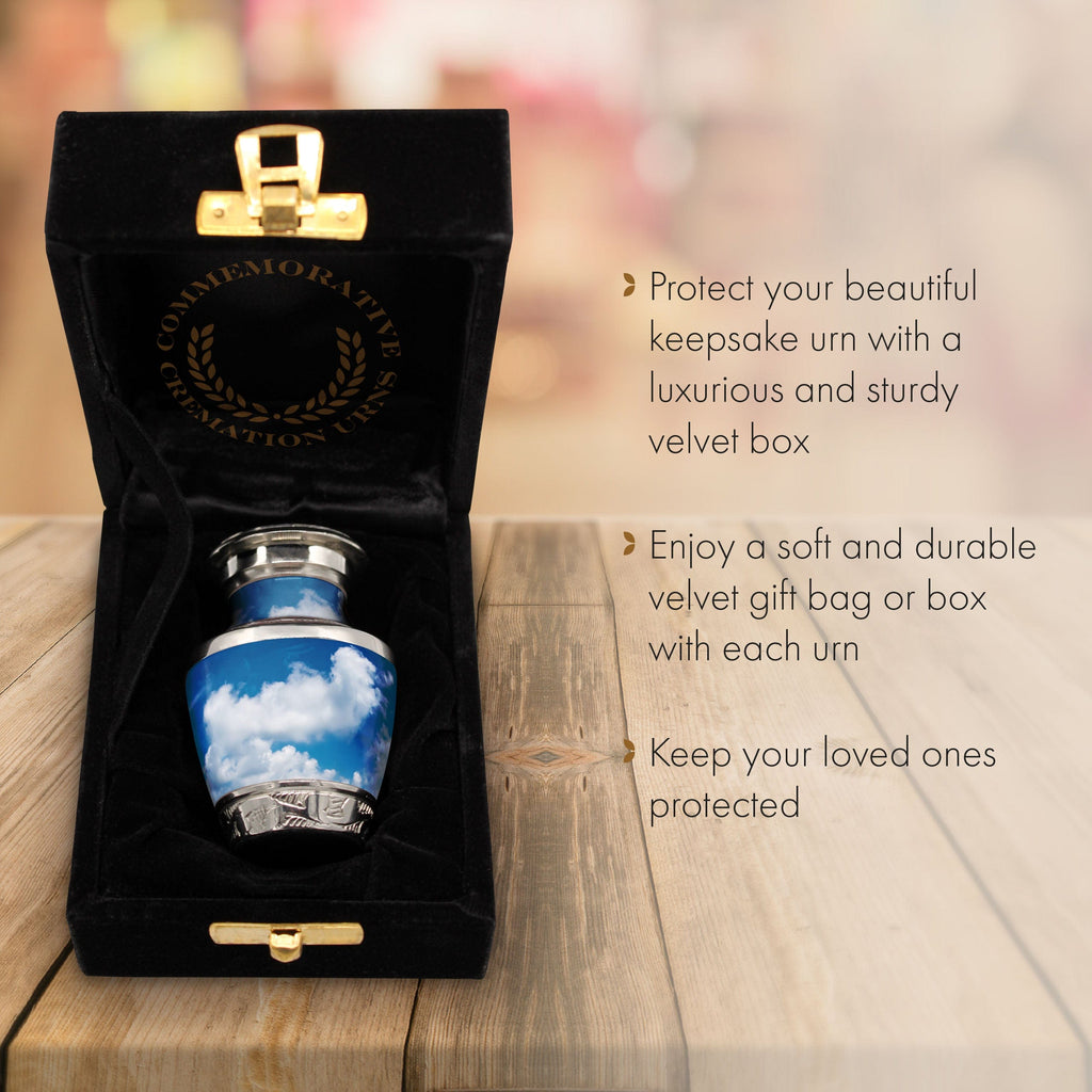 Heavenly Clouds Keepsake Urns – Tiny, Small & Mini Keepsake Urns for Ashes | Cremation Keepsakes
