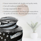Air Force Tiger Stripe Flag Military Extra Large Urn or Companion Urn – Extra Large Urns for Human Ashes | XL Urn & XXL Urn