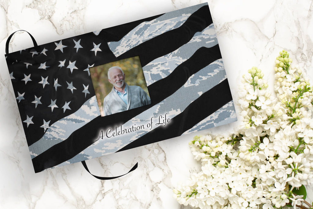 Air Force Tiger Stripe Flag Military Extra Large Urn or Companion Urn – Extra Large Urns for Human Ashes | XL Urn & XXL Urn
