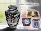 Air Force Tiger Stripe Flag Military Extra Large Urn or Companion Urn – Extra Large Urns for Human Ashes | XL Urn & XXL Urn