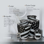 Air Force Tiger Stripe Flag Military Extra Large Urn or Companion Urn – Extra Large Urns for Human Ashes | XL Urn & XXL Urn