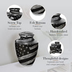 Army UCP Flag Military Cremation Urns for Human Ashes - Large Adult Funeral Urn