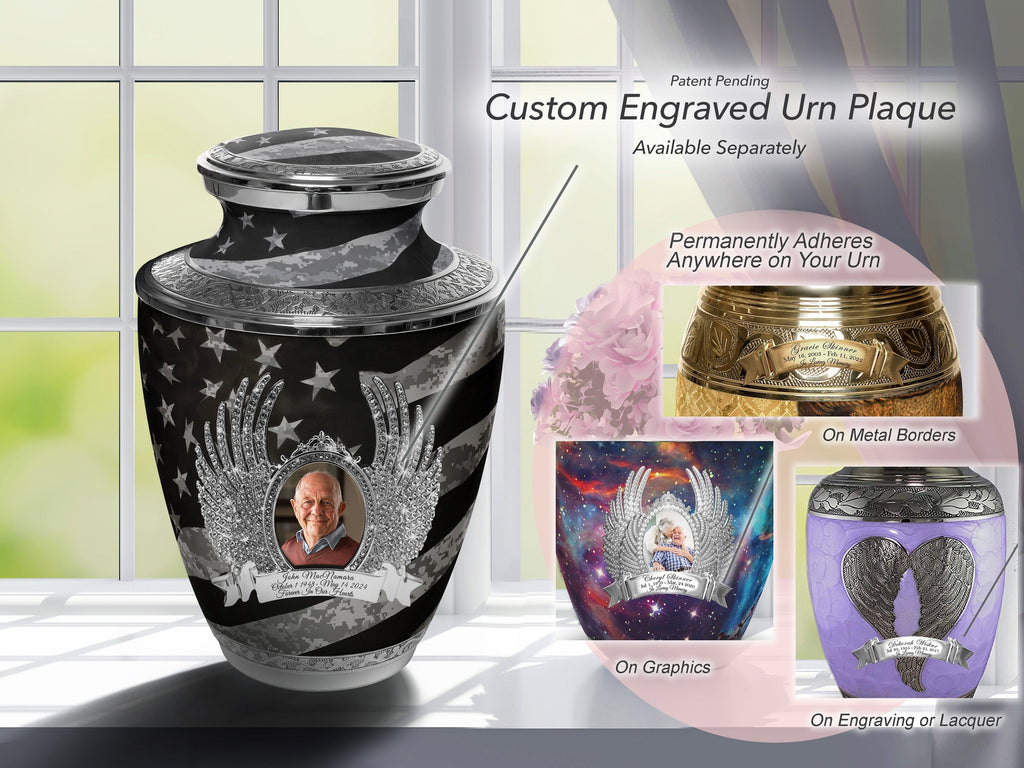 Army UCP Flag Military Cremation Urns for Human Ashes - Large Adult Funeral Urn