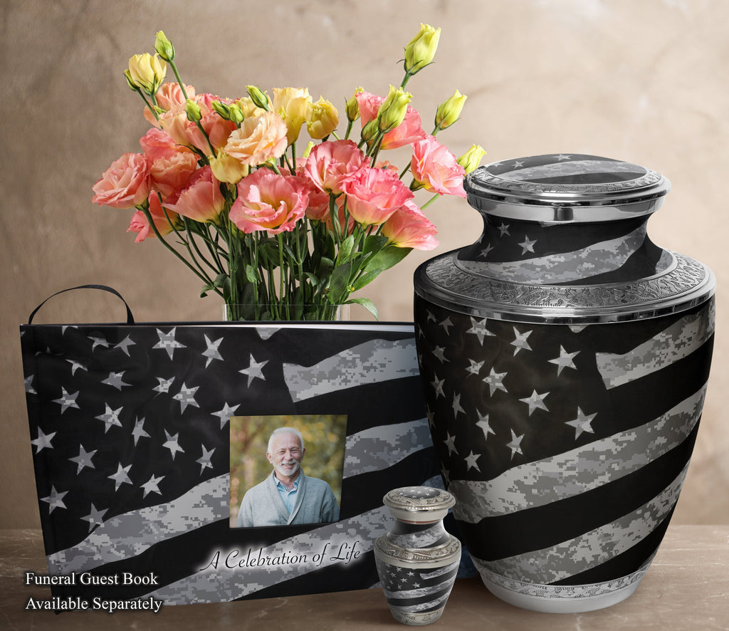 Army UCP Flag Military Extra Large Urn or Companion Urn – Extra Large Urns for Human Ashes | XL Urn & XXL Urn