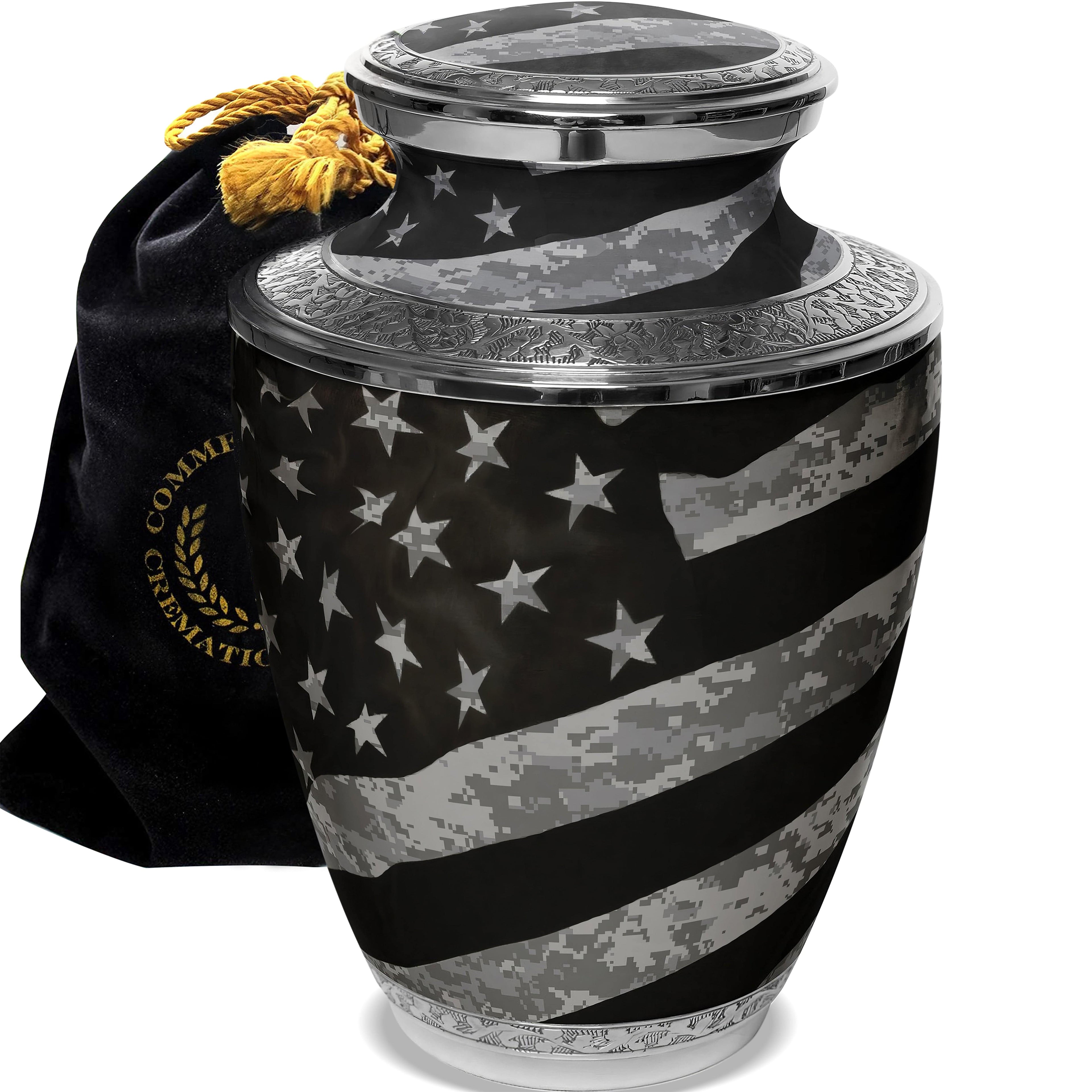Army UCP Flag Military Cremation Urns for Human Ashes - Large Adult Funeral Urn