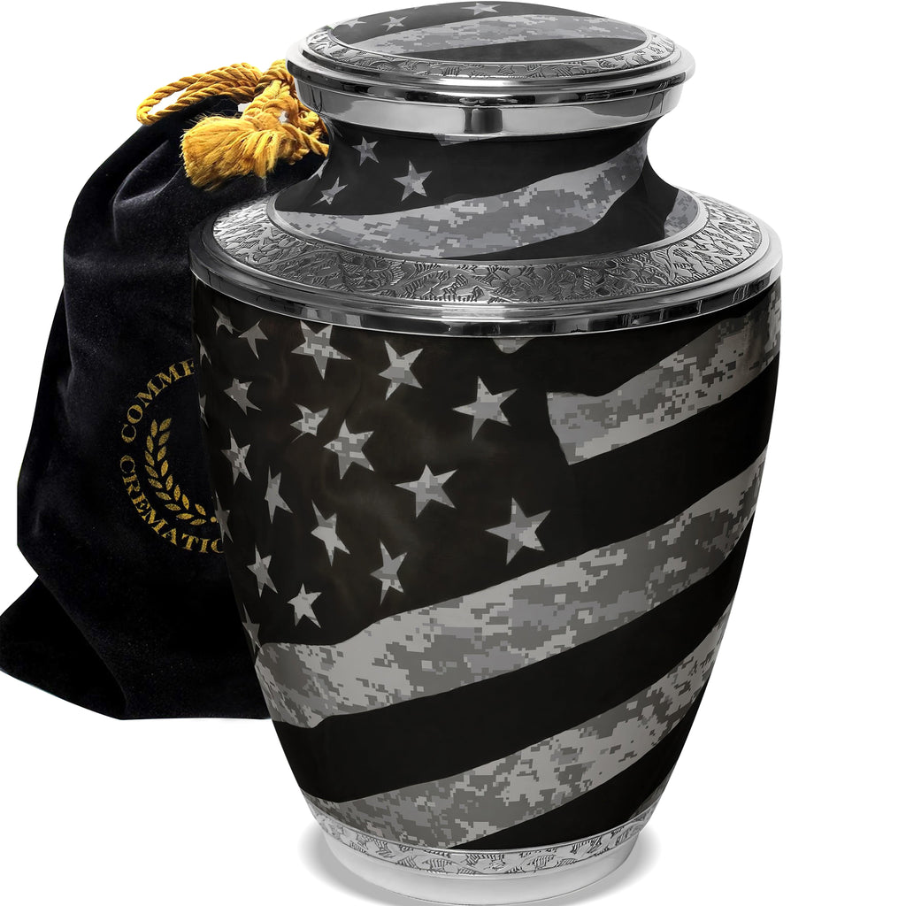Army UCP Flag Military Extra Large Urn or Companion Urn – Extra Large Urns for Human Ashes | XL Urn & XXL Urn