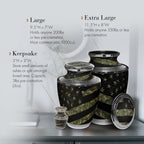 Digital Camouflage Flag Military Cremation Urns for Human Ashes - Large Adult Funeral Urn
