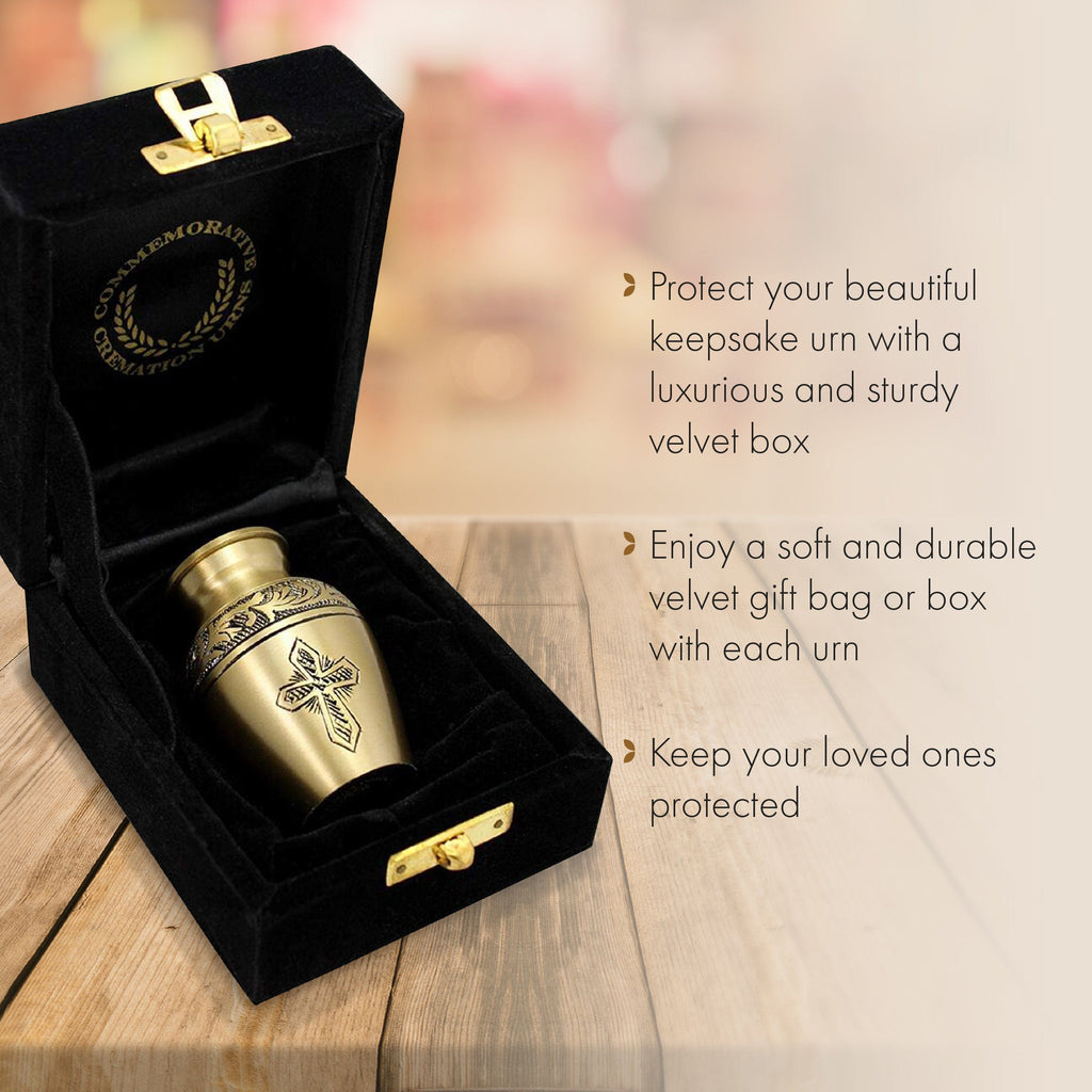 Love of Christ Gold Cross Extra Large Urn or Companion Urn – Extra Large Urns for Human Ashes | XL Urn & XXL Urn