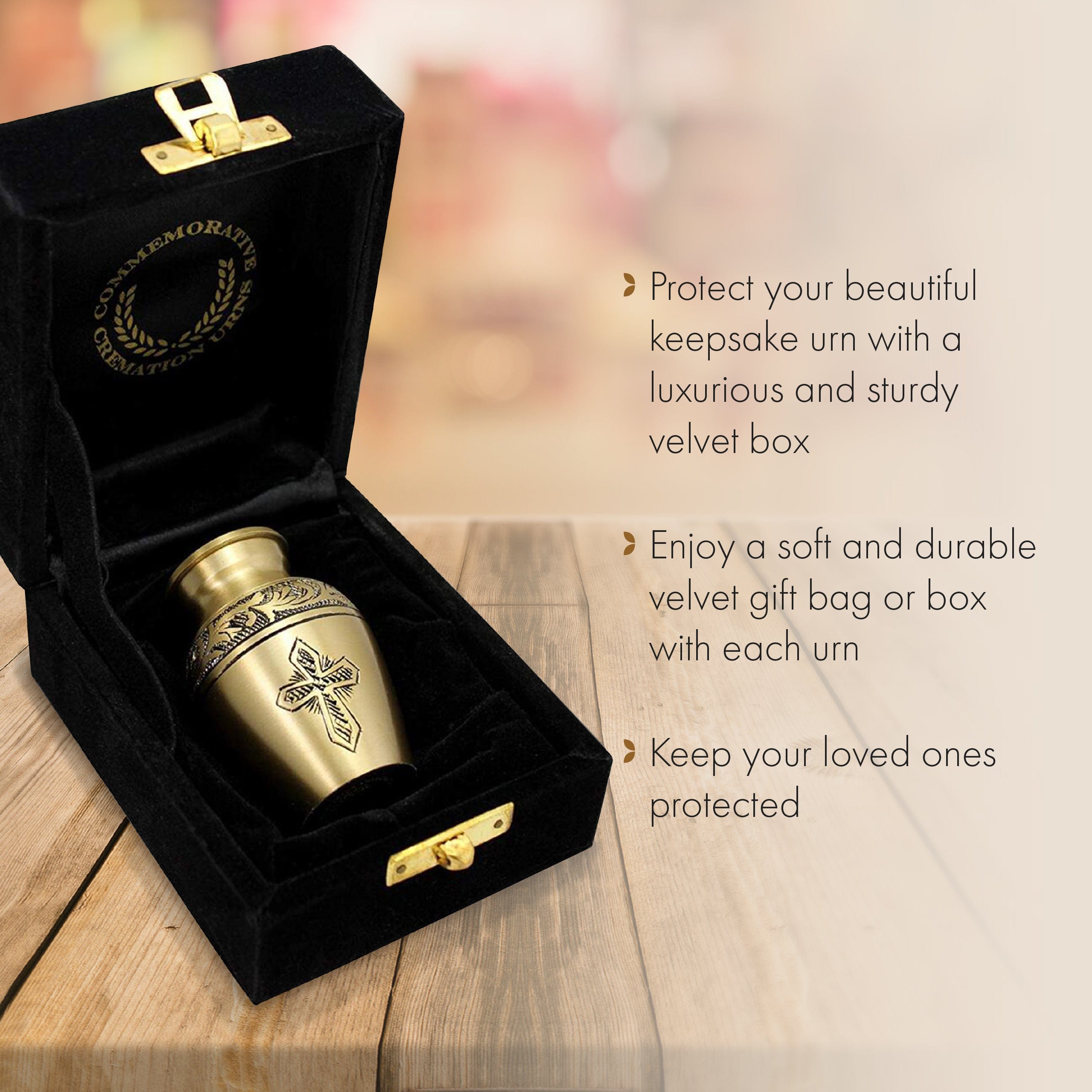 Love of Christ Gold Cross Extra Large Urn or Companion Urn – Extra Large Urns for Human Ashes | XL Urn & XXL Urn
