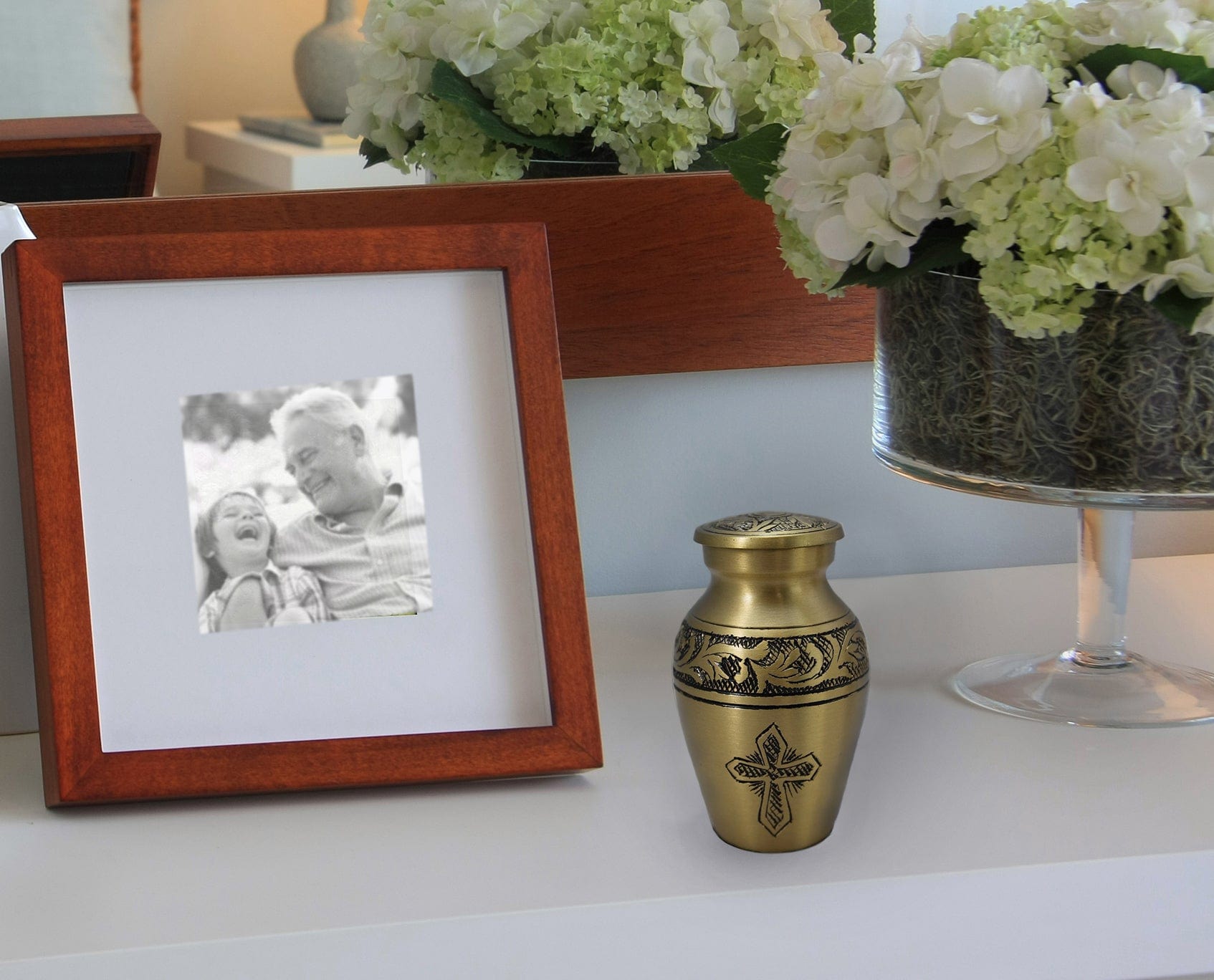 Love of Christ Gold Cross Keepsake Urns – Tiny, Small & Mini Keepsake Urns for Ashes | Cremation Keepsakes