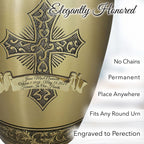 Love of Christ Gold Cross Extra Large Urn or Companion Urn – Extra Large Urns for Human Ashes | XL Urn & XXL Urn