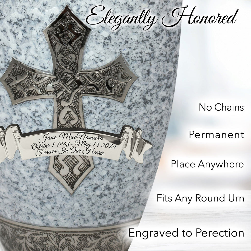 Love of Christ White Cross Cremation Urns for Human Ashes - Large Adult Funeral Urn