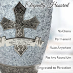 Love of Christ White Cross Cremation Urns for Human Ashes - Large Adult Funeral Urn