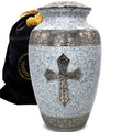 Love of Christ White Cross Cremation Urns for Human Ashes - Large Adult Funeral Urn