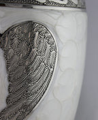 White Loving Angel Extra Large Urn or Companion Urn – Extra Large Urns for Human Ashes | XL Urn & XXL Urn