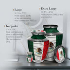 Mexican Flag Cremation Urns for Human Ashes - Large Adult Funeral Urn