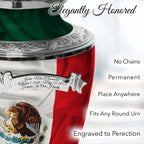 Mexican Flag Cremation Urns for Human Ashes - Large Adult Funeral Urn
