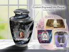Navy Blue Camouflage Flag Military Extra Large Urn or Companion Urn – Extra Large Urns for Human Ashes | XL Urn & XXL Urn