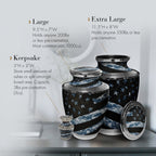 Navy Blue Camouflage Flag Military Extra Large Urn or Companion Urn – Extra Large Urns for Human Ashes | XL Urn & XXL Urn