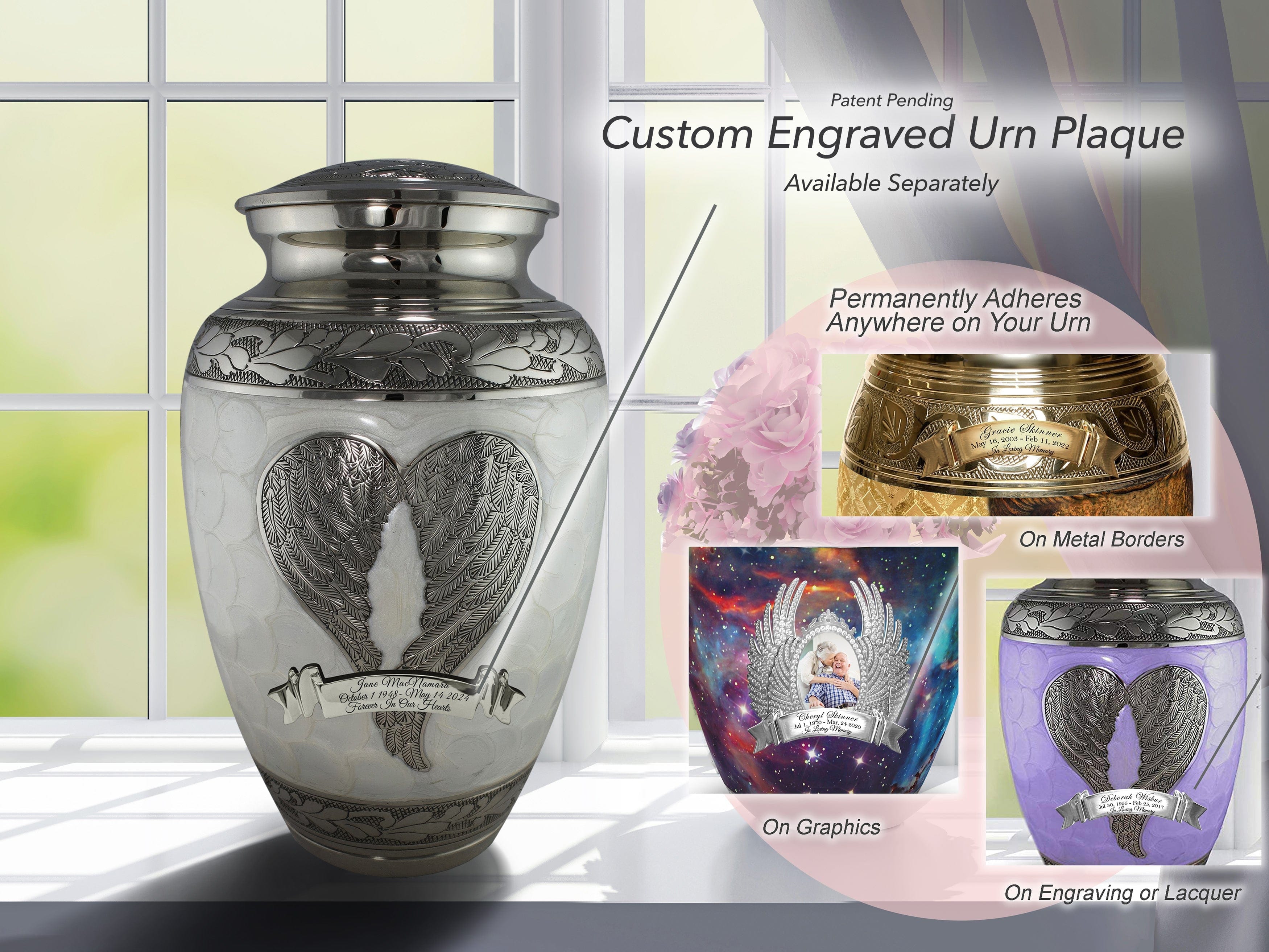 White Loving Angel Extra Large Urn or Companion Urn – Extra Large Urns for Human Ashes | XL Urn & XXL Urn