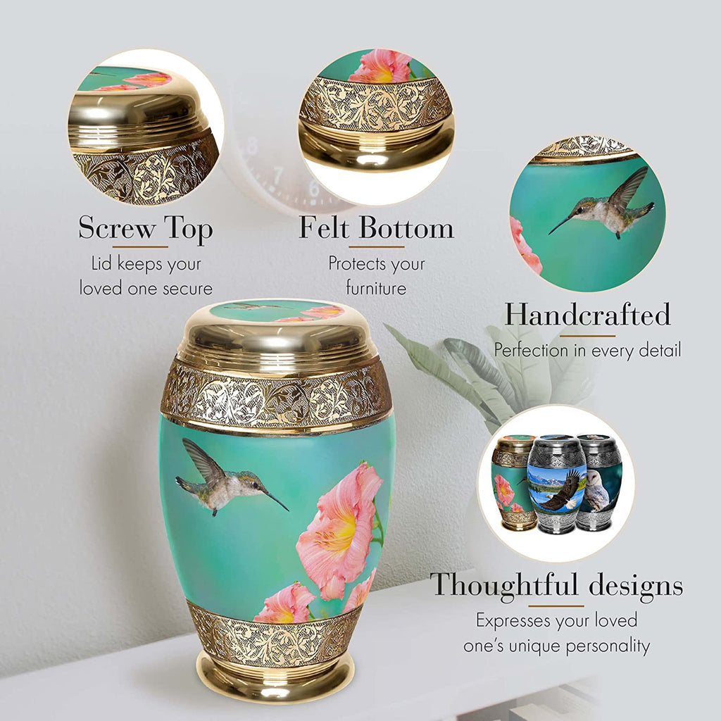 Hummingbird Cremation Urns for Human Ashes - Large Adult Funeral Urn