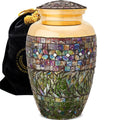 Gold Cracked Glass Cremation Urns for Human Ashes - Large Adult Funeral Urn