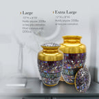 Gold Cracked Glass Cremation Urns for Human Ashes - Large Adult Funeral Urn
