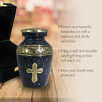Love of Christ Black Cross Cremation Urns for Human Ashes - Large Adult Funeral Urn