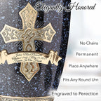 Love of Christ Black Cross Cremation Urns for Human Ashes - Large Adult Funeral Urn