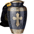 Love of Christ Black Cross Cremation Urns for Human Ashes - Large Adult Funeral Urn