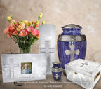 Love of Christ Purple Cross Keepsake Urns – Tiny, Small & Mini Keepsake Urns for Ashes | Cremation Keepsakes