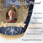Marble Elegance Blue Cremation Urns for Human Ashes - Large Adult Funeral Urn