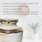 Marble Elegance White Extra Large Urn or Companion Urn – Extra Large Urns for Human Ashes | XL Urn & XXL Urn