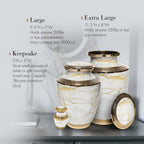 Marble Elegance White Extra Large Urn or Companion Urn – Extra Large Urns for Human Ashes | XL Urn & XXL Urn