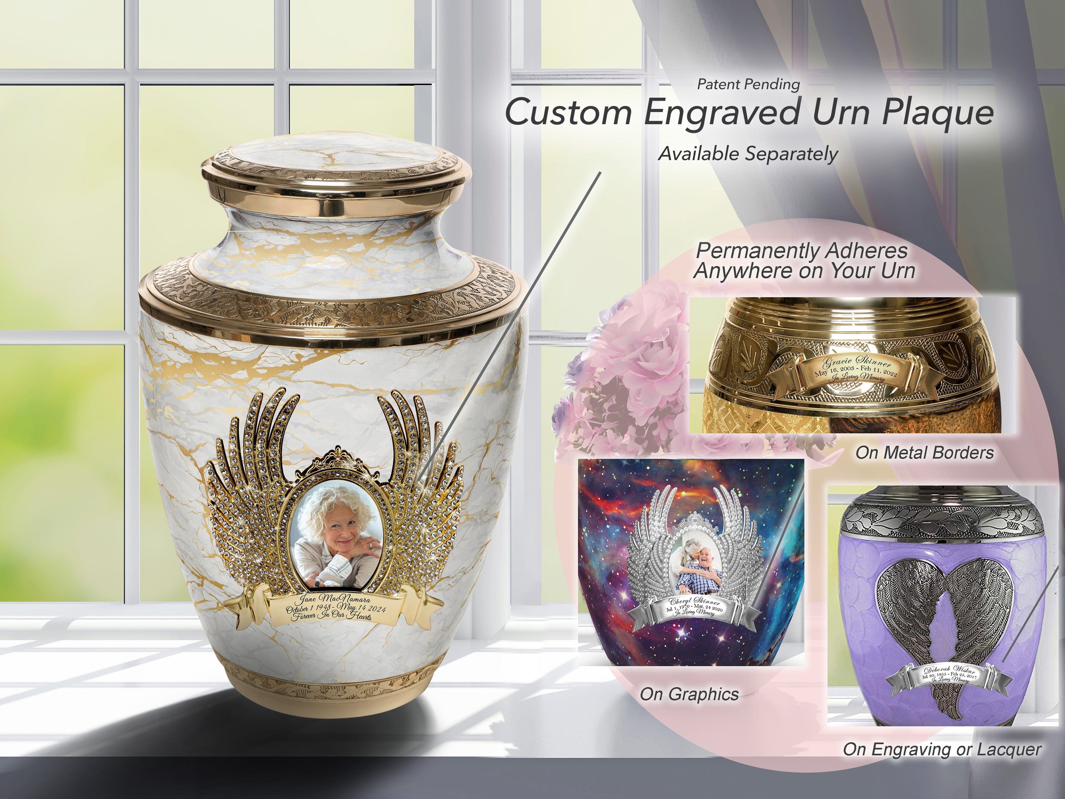 Marble Elegance White Extra Large Urn or Companion Urn – Extra Large Urns for Human Ashes | XL Urn & XXL Urn