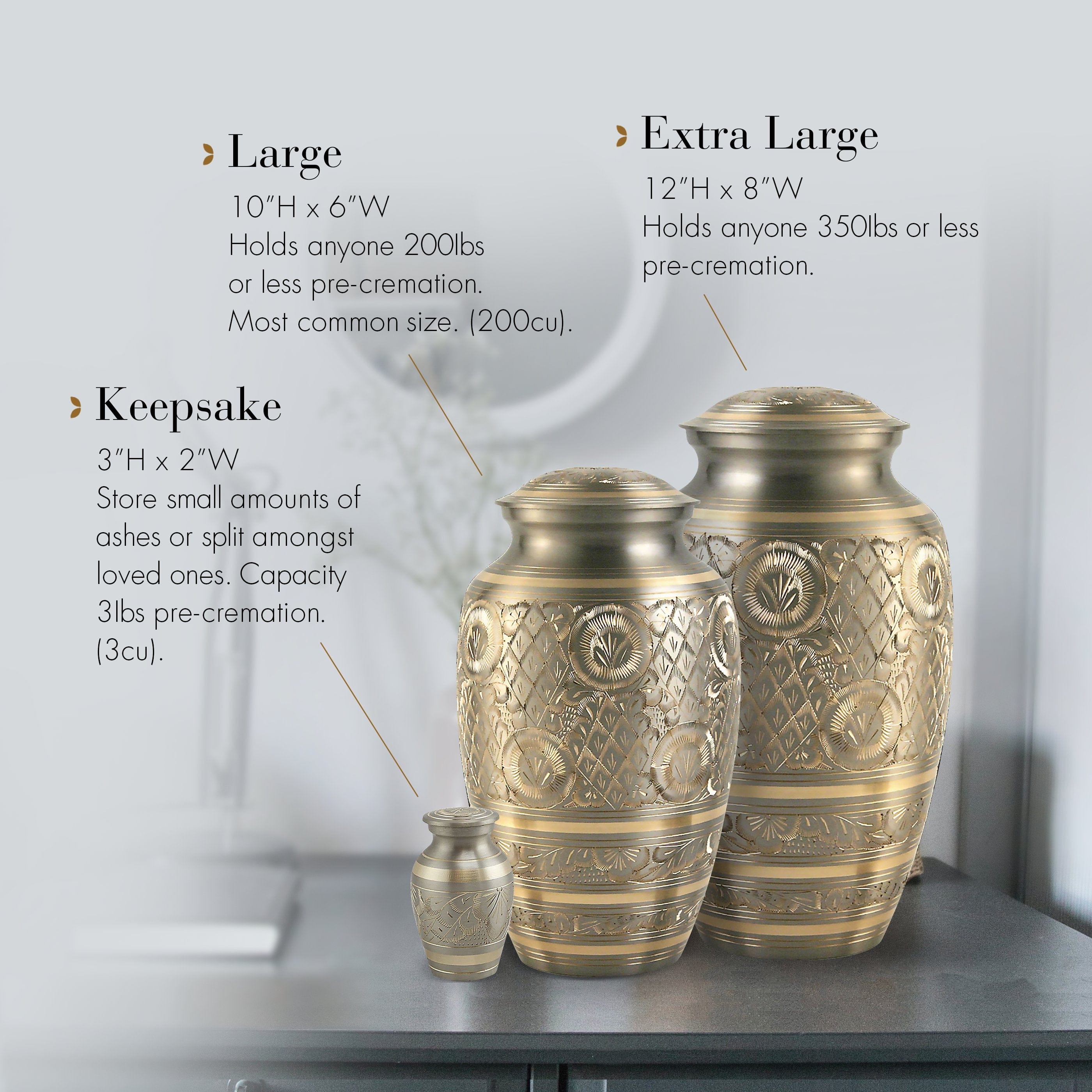 Platinum Majestic Radiance Extra Large Urn or Companion Urn – Extra Large Urns for Human Ashes | XL Urn & XXL Urn